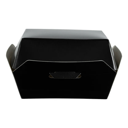 Bio Tek Black Paper Mini Burger Box - 2 3/4" x 2 3/4" x 2" - 100 count box
