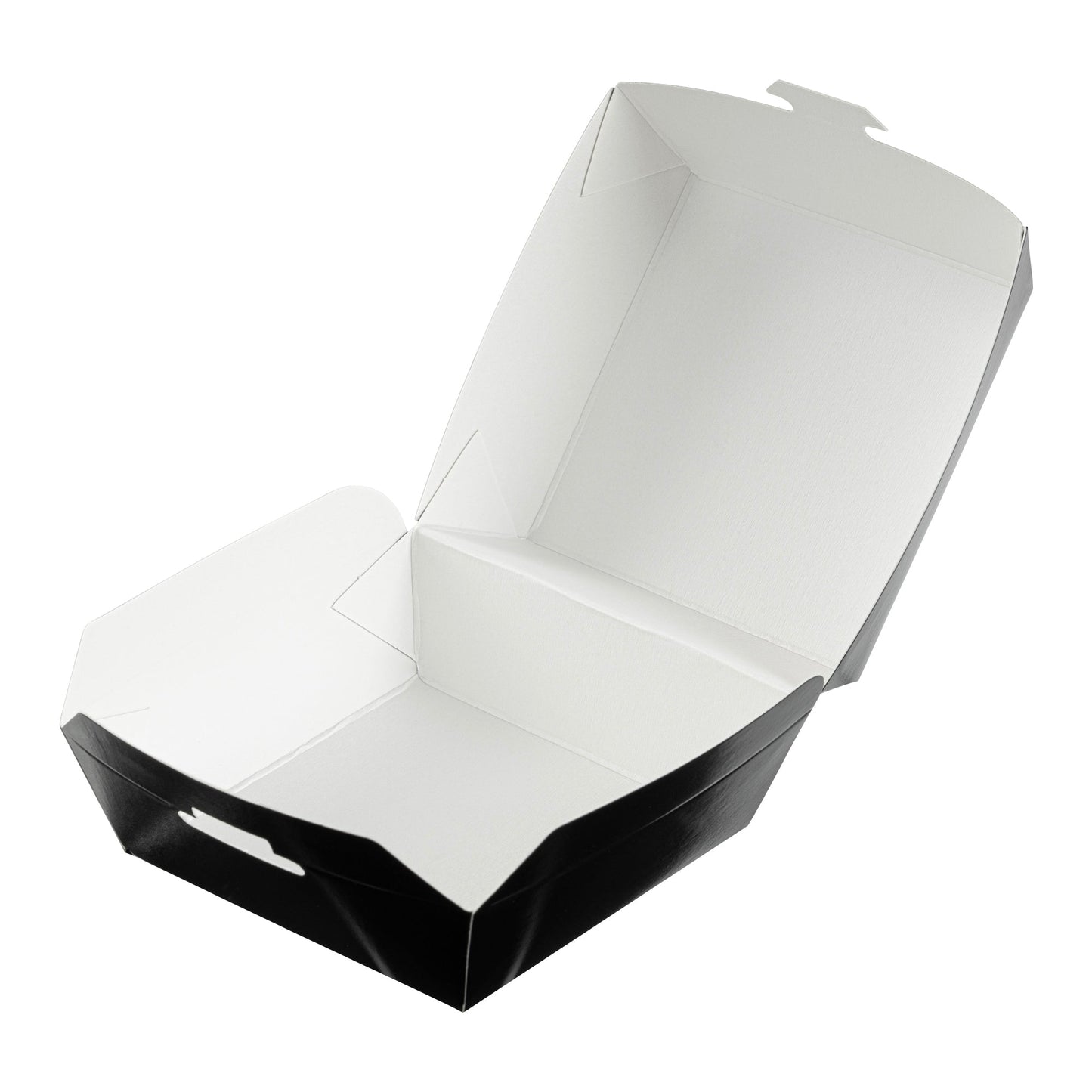 Bio Tek Black Paper Mini Burger Box - 2 3/4" x 2 3/4" x 2" - 100 count box