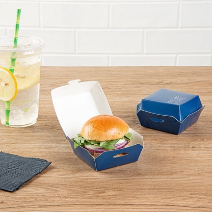 Bio Tek Frenchie Paper Mini Burger Box - 2 3/4" x 2 3/4" x 2" - 100 count box