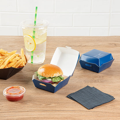 Bio Tek Frenchie Paper Mini Burger Box - 2 3/4" x 2 3/4" x 2" - 100 count box