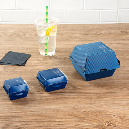Bio Tek Frenchie Paper Mini Burger Box - 2 3/4" x 2 3/4" x 2" - 100 count box