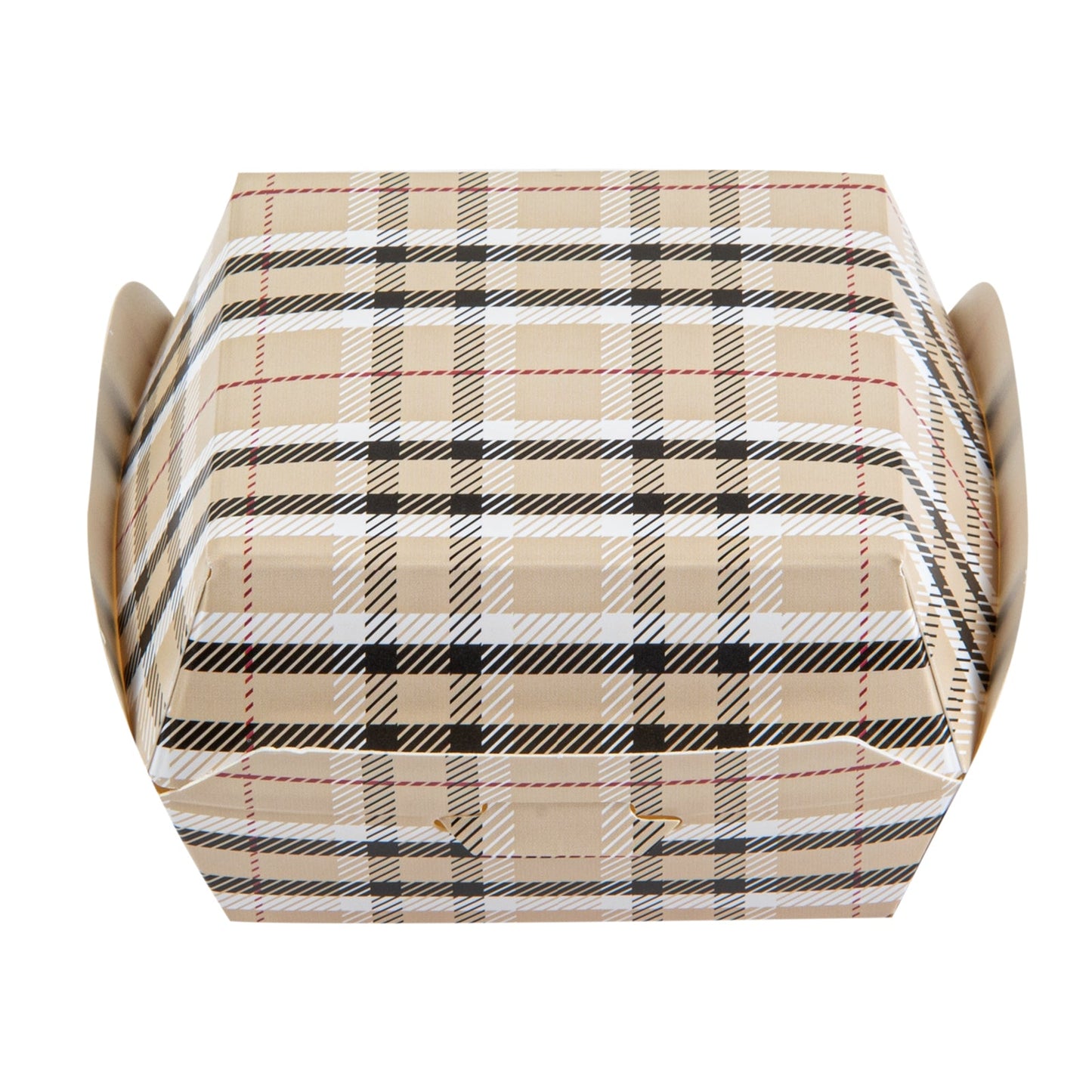 Bio Tek Plaid Paper Mini Burger Box - 2 3/4" x 2 3/4" x 2" - 100 count box