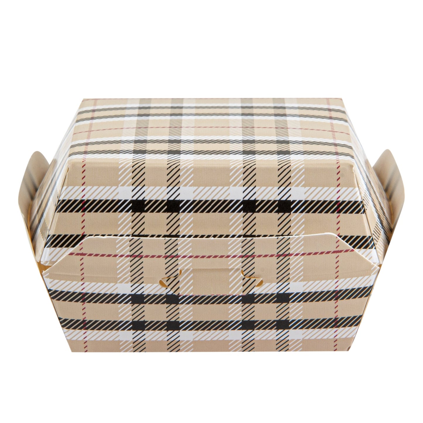 Bio Tek Plaid Paper Mini Burger Box - 2 3/4" x 2 3/4" x 2" - 100 count box
