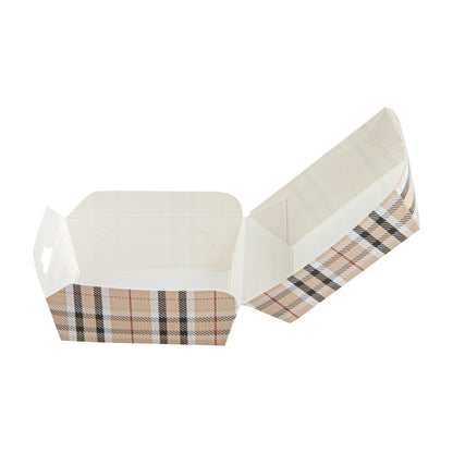 Bio Tek Plaid Paper Mini Burger Box - 2 3/4" x 2 3/4" x 2" - 100 count box