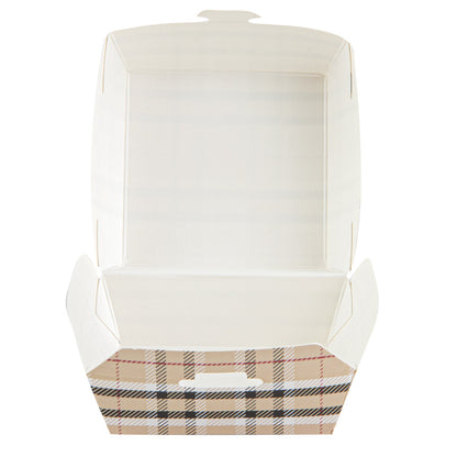 Bio Tek Plaid Paper Mini Burger Box - 2 3/4" x 2 3/4" x 2" - 100 count box