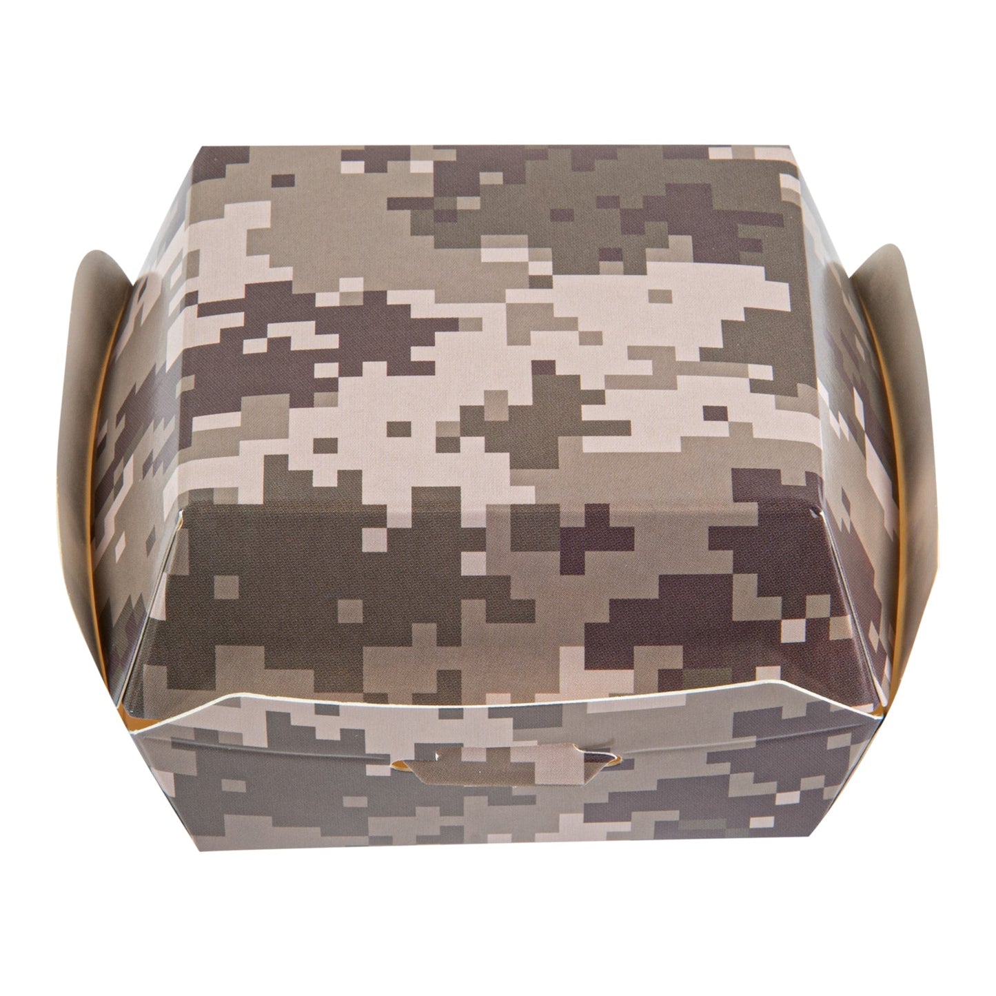 Bio Tek Camouflage Paper Mini Burger Box - 2 3/4" x 2 3/4" x 2" - 100 count box