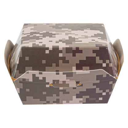 Bio Tek Camouflage Paper Mini Burger Box - 2 3/4" x 2 3/4" x 2" - 100 count box