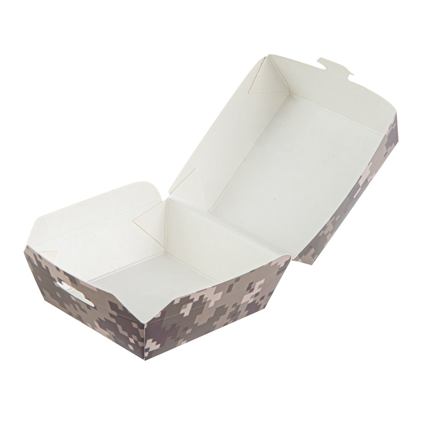 Bio Tek Camouflage Paper Mini Burger Box - 2 3/4" x 2 3/4" x 2" - 100 count box