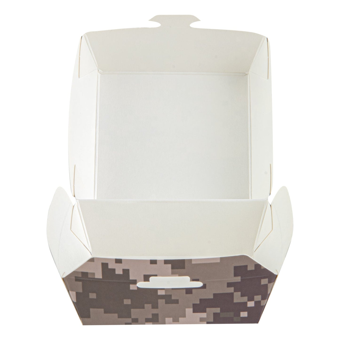 Bio Tek Camouflage Paper Mini Burger Box - 2 3/4" x 2 3/4" x 2" - 100 count box