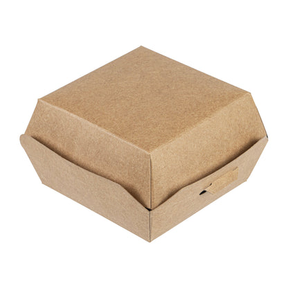 Bio Tek Kraft Paper Mini Burger Box - 2 3/4" x 2 3/4" x 2" - 100 count box