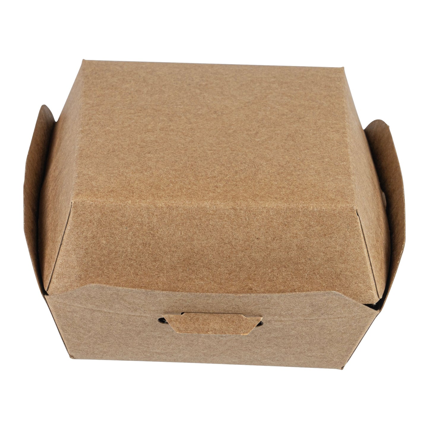 Bio Tek Kraft Paper Mini Burger Box - 2 3/4" x 2 3/4" x 2" - 100 count box