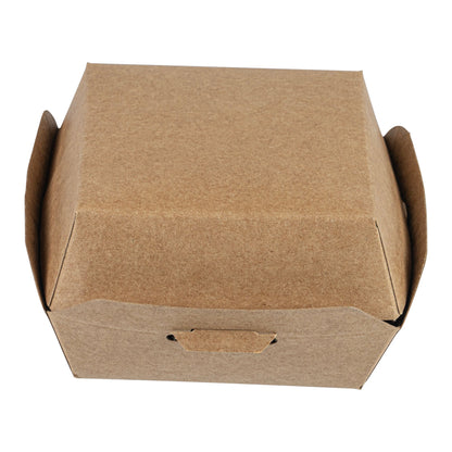 Bio Tek Kraft Paper Mini Burger Box - 2 3/4" x 2 3/4" x 2" - 100 count box