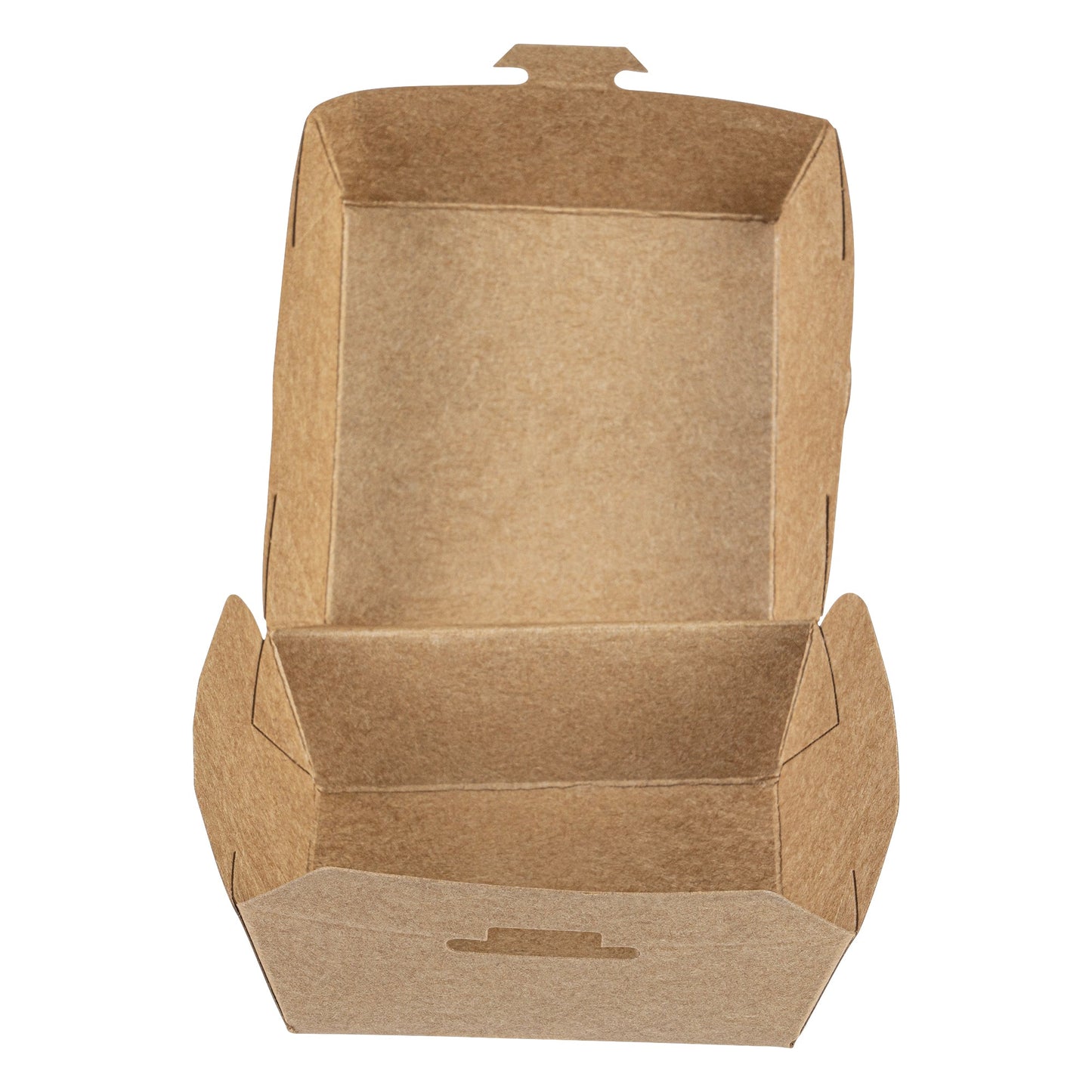 Bio Tek Kraft Paper Mini Burger Box - 2 3/4" x 2 3/4" x 2" - 100 count box