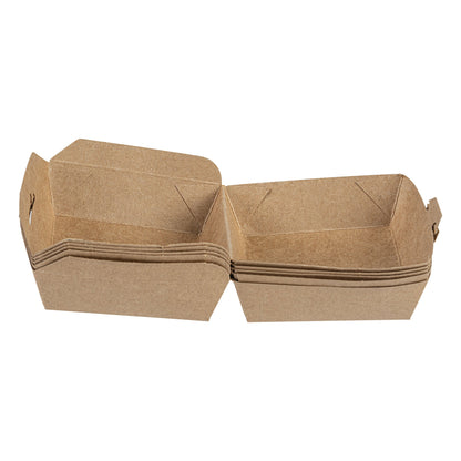 Bio Tek Kraft Paper Mini Burger Box - 2 3/4" x 2 3/4" x 2" - 100 count box