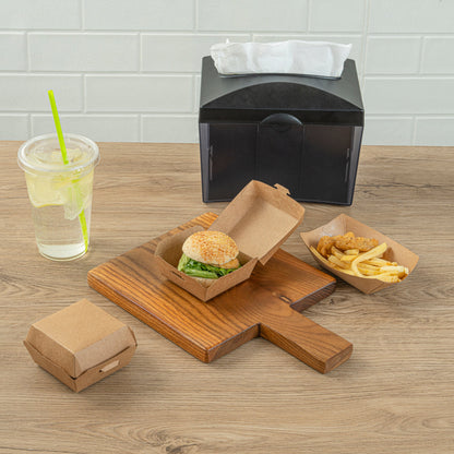 Bio Tek Kraft Paper Mini Burger Box - 2 3/4" x 2 3/4" x 2" - 100 count box