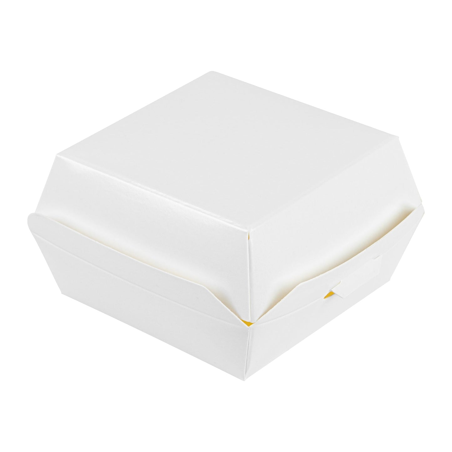 Bio Tek White Paper Mini Burger Box - 2 3/4" x 2 3/4" x 2" - 100 count box