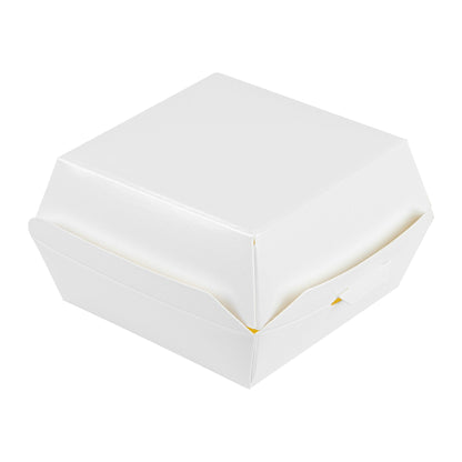 Bio Tek White Paper Mini Burger Box - 2 3/4" x 2 3/4" x 2" - 100 count box