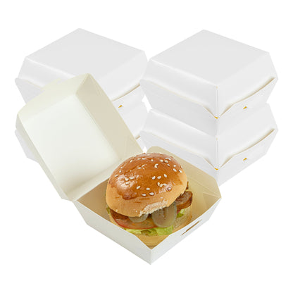 Bio Tek White Paper Mini Burger Box - 2 3/4" x 2 3/4" x 2" - 100 count box