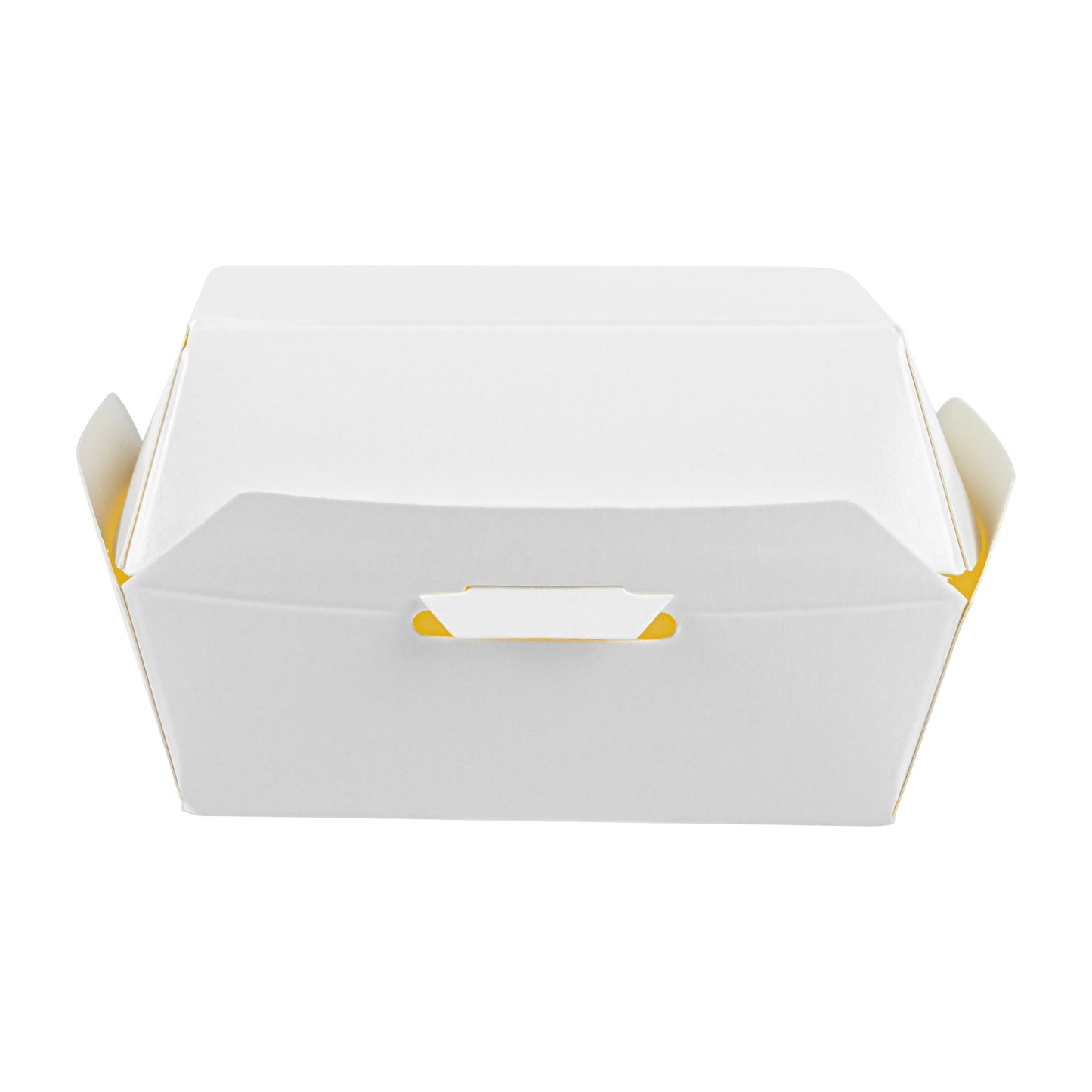 Bio Tek White Paper Mini Burger Box - 2 3/4" x 2 3/4" x 2" - 100 count box