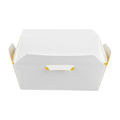 Bio Tek White Paper Mini Burger Box - 2 3/4" x 2 3/4" x 2" - 100 count box