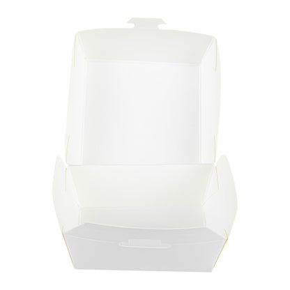 Bio Tek White Paper Mini Burger Box - 2 3/4" x 2 3/4" x 2" - 100 count box