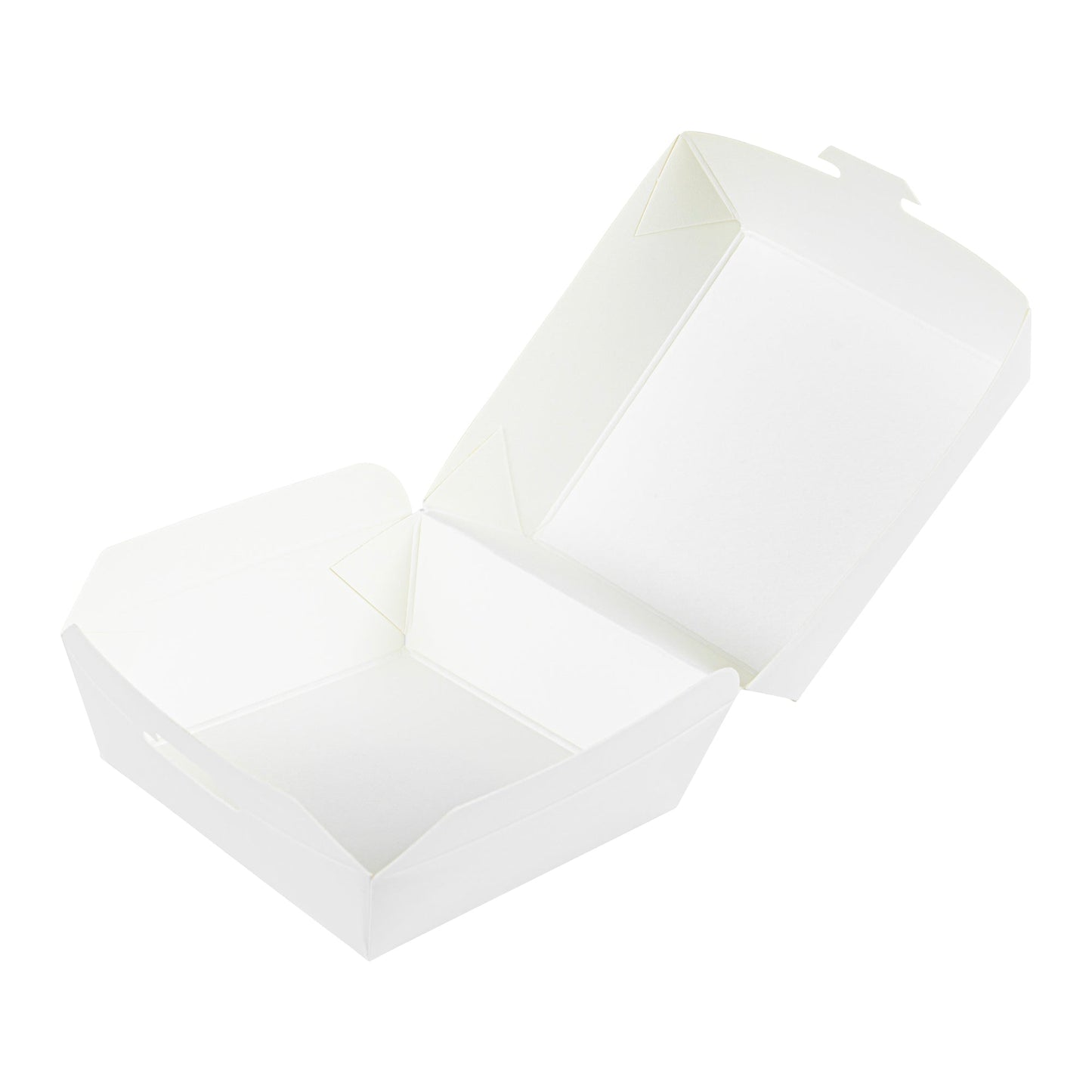 Bio Tek White Paper Mini Burger Box - 2 3/4" x 2 3/4" x 2" - 100 count box
