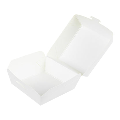 Bio Tek White Paper Mini Burger Box - 2 3/4" x 2 3/4" x 2" - 100 count box