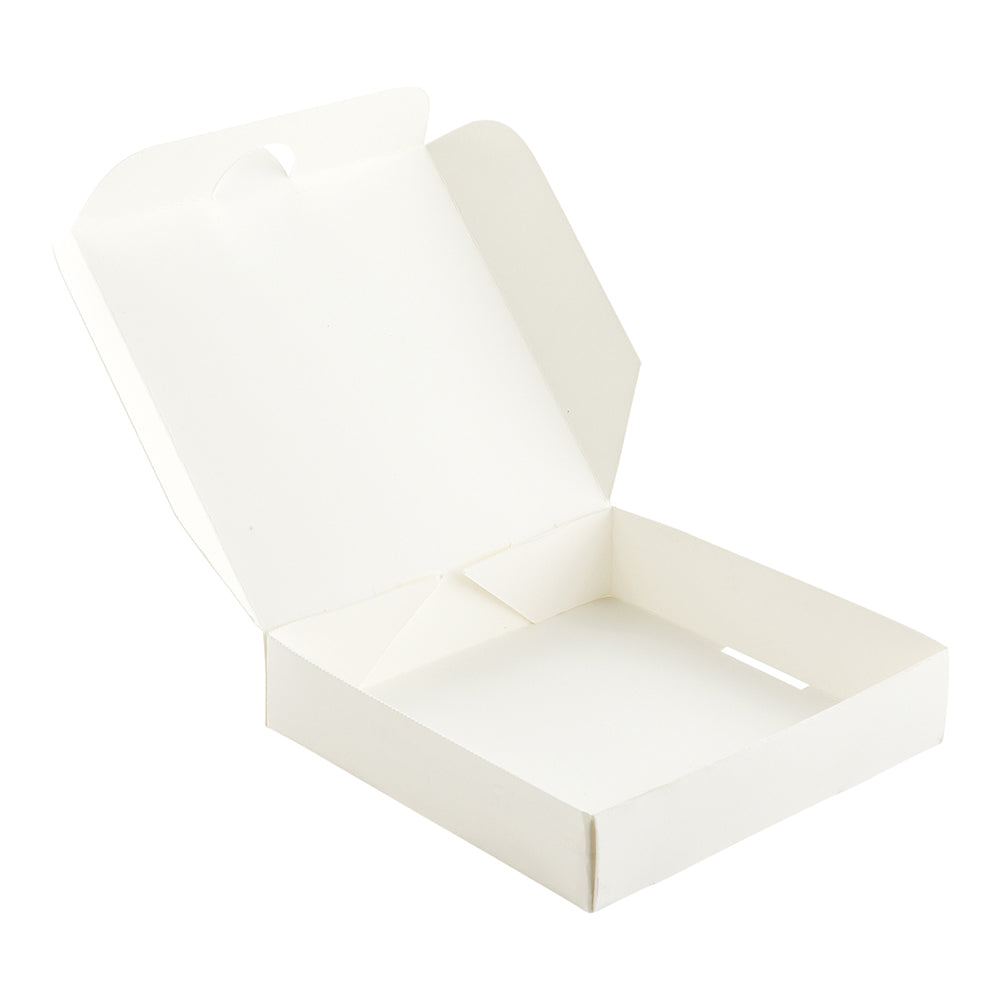 Bio Tek White Paper Mini Pizza Box - 3 1/2" x 3 1/2" x 3/4" - 100 count box