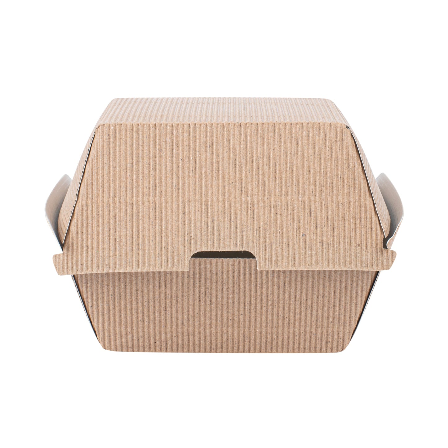 Bio Tek Kraft Paper Burger Box - Ripple Wall - 4" x 4" x 3 3/4" - 100 count box