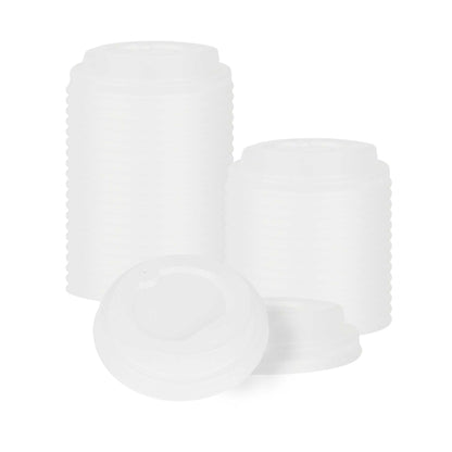 Basic Nature White PLA Plastic Coffee Cup Lid - Fits 4 oz, Compostable - 500 count box
