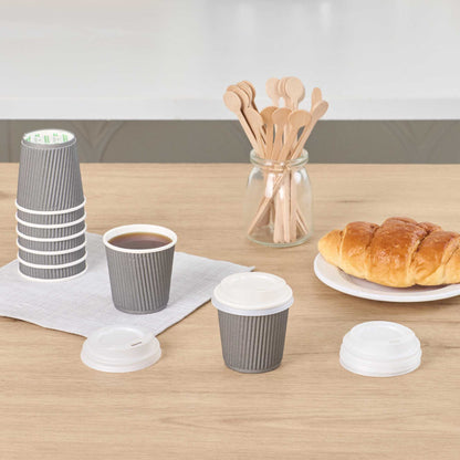 Basic Nature White PLA Plastic Coffee Cup Lid - Fits 4 oz, Compostable - 500 count box