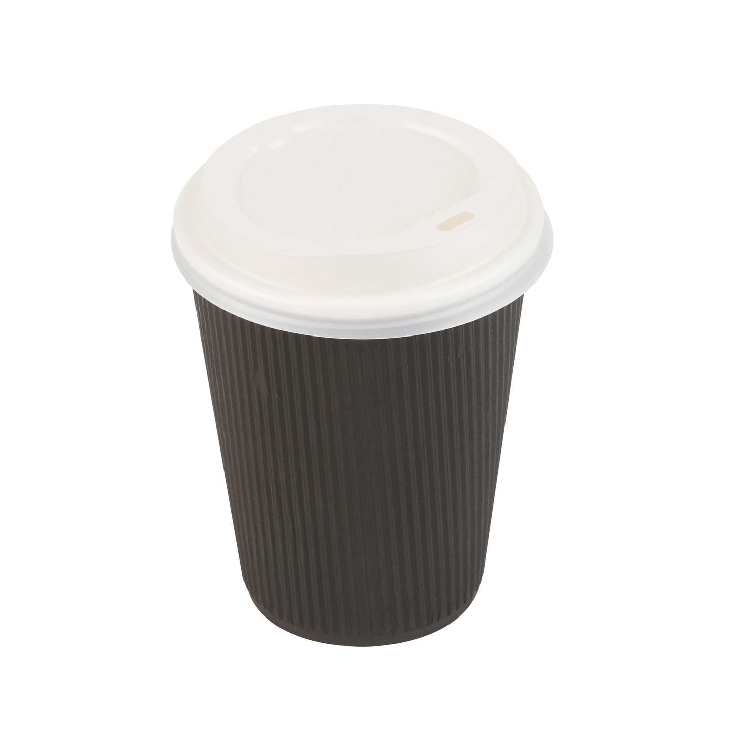 Basic Nature White PLA Plastic Coffee Cup Lid - Fits 8, 12, 16 and 20 oz, Compostable - 50 count box