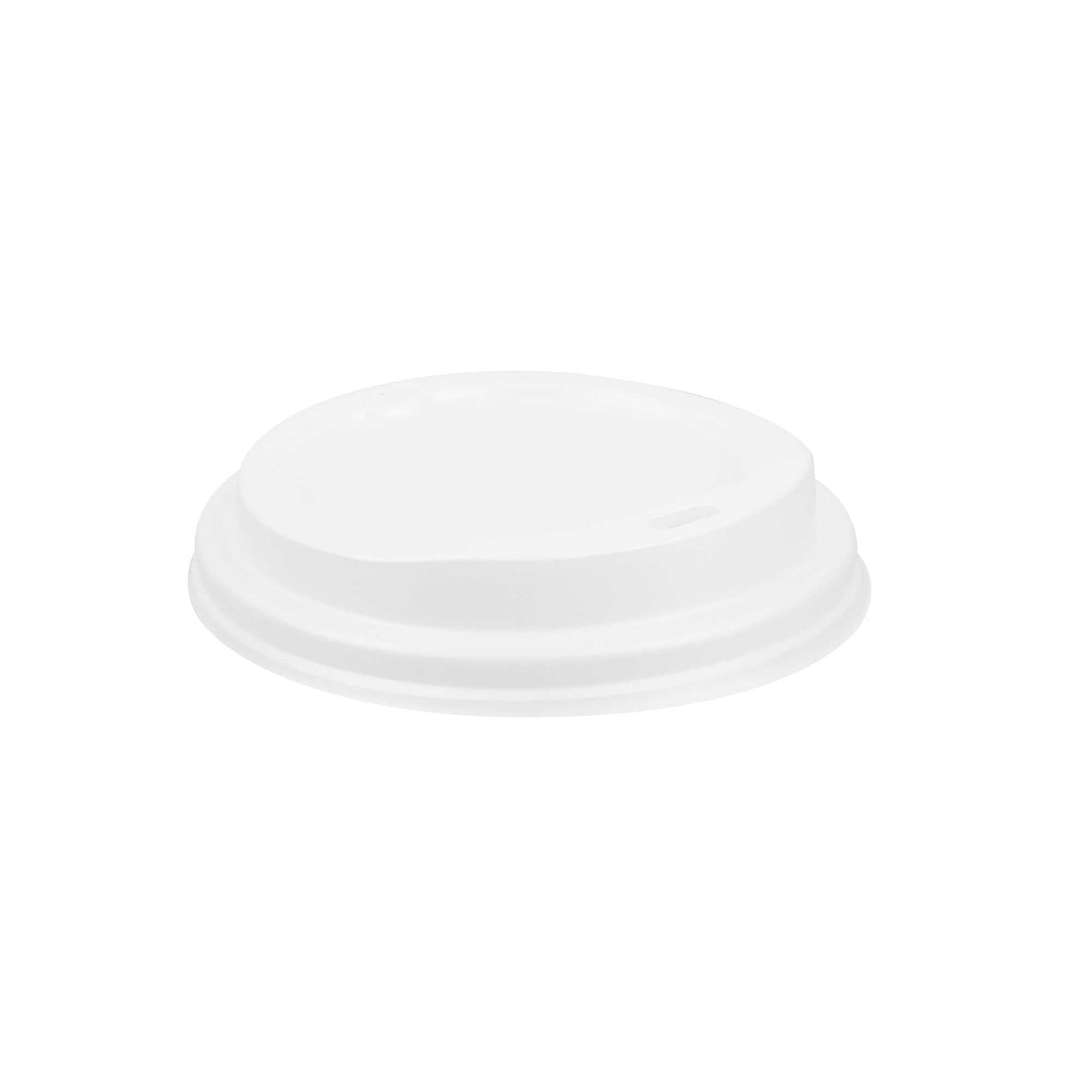 Basic Nature White PLA Plastic Coffee Cup Lid - Fits 8, 12, 16 and 20 oz, Compostable - 50 count box