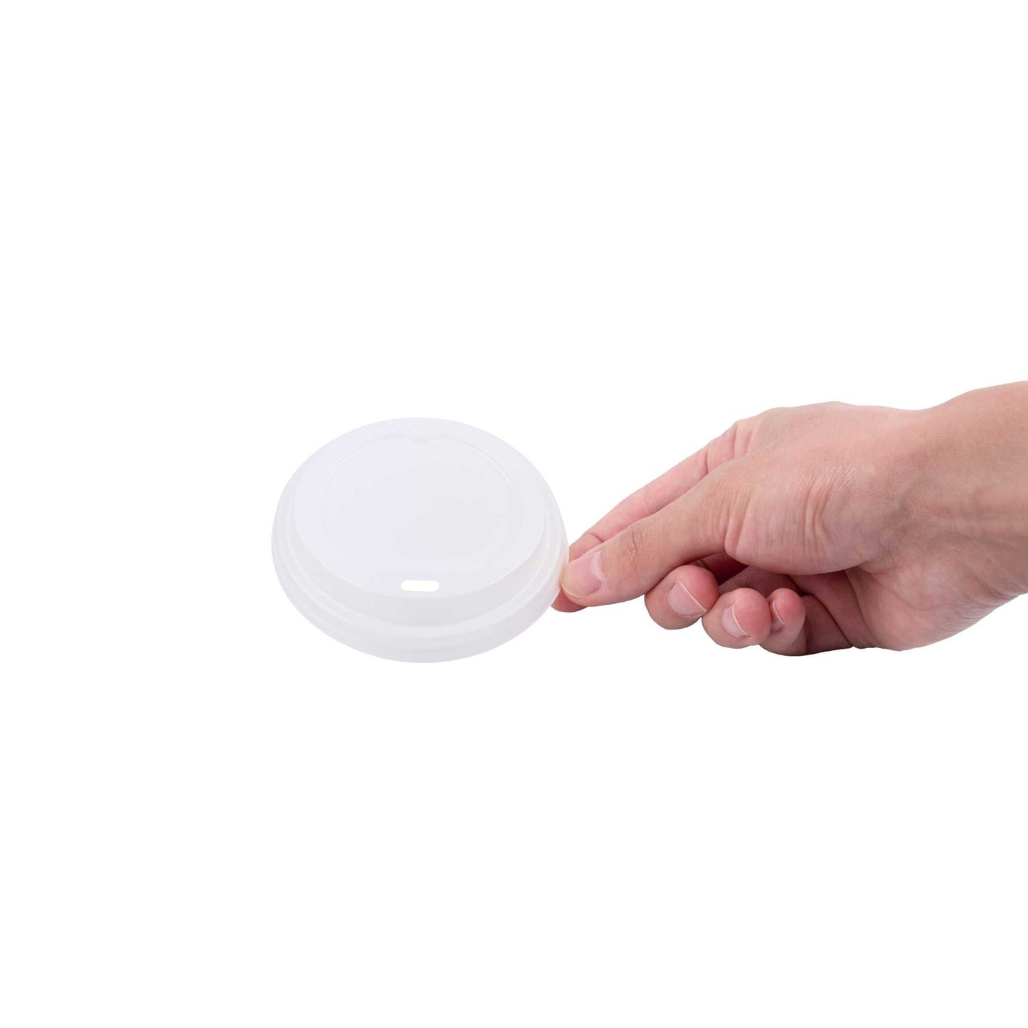 Basic Nature White PLA Plastic Coffee Cup Lid - Fits 8, 12, 16 and 20 oz, Compostable - 500 count box