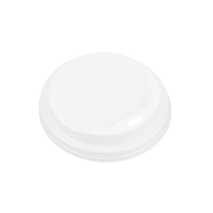 Basic Nature White PLA Plastic Coffee Cup Lid - Fits 8, 12, 16 and 20 oz, Compostable - 500 count box