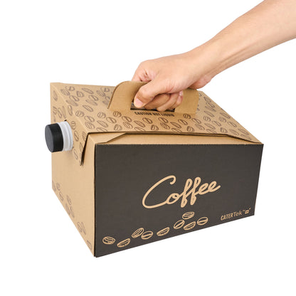 Restpresso 96 oz Kraft and Black Paper Coffee / Beverage Take Out Container - 12 Cups - 10 count box