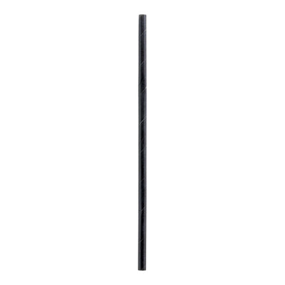 Bev Tek Black Paper Straw - Biodegradable, 6mm - 7 3/4" - 25 count x 4 boxes