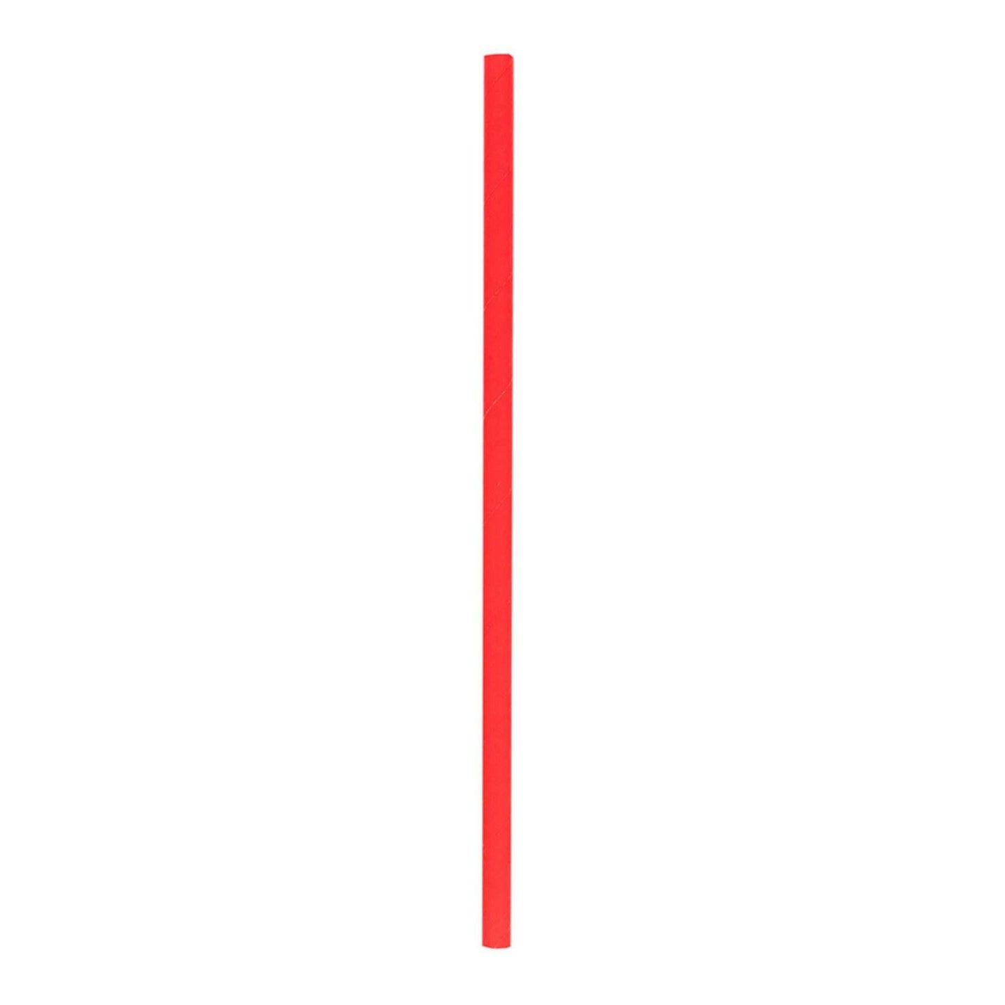 Bev Tek Red Paper Straw - Biodegradable, 6mm - 7 3/4" - 100 count box