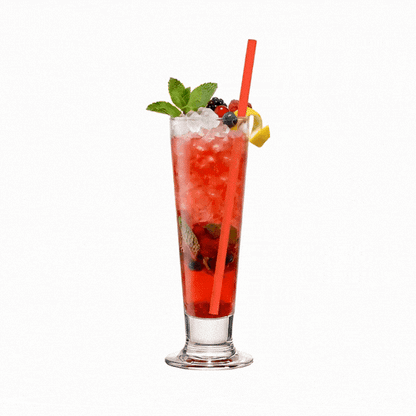 Bev Tek Red Paper Straw - Biodegradable, 6mm - 7 3/4" - 25 count box