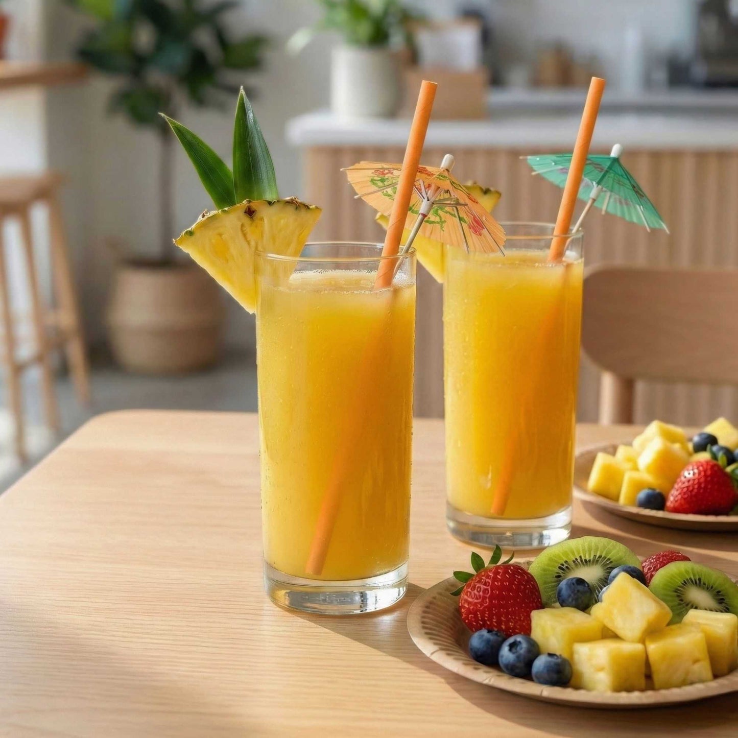 Bev Tek Orange Paper Straw - Biodegradable, 6mm - 7 3/4" - 100 count box
