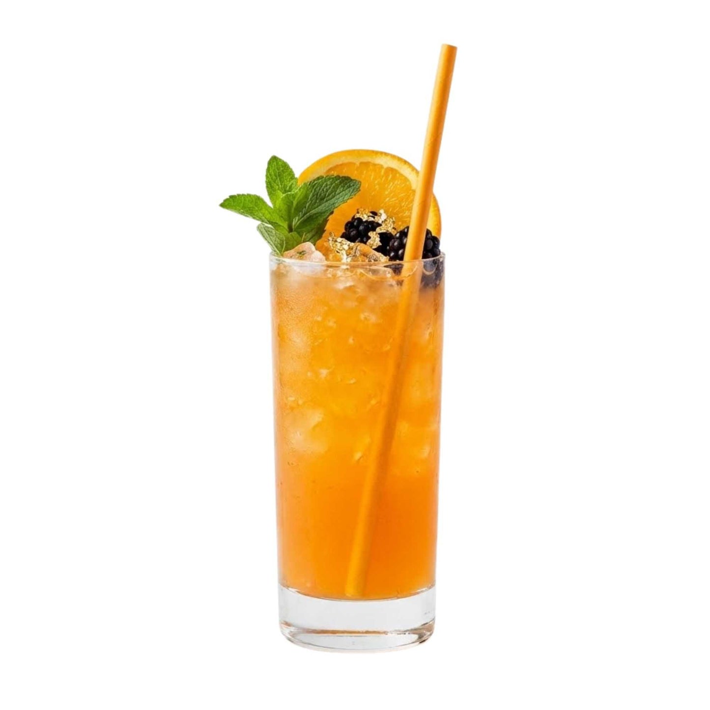 Bev Tek Orange Paper Straw - Biodegradable, 6mm - 7 3/4" - 100 count box