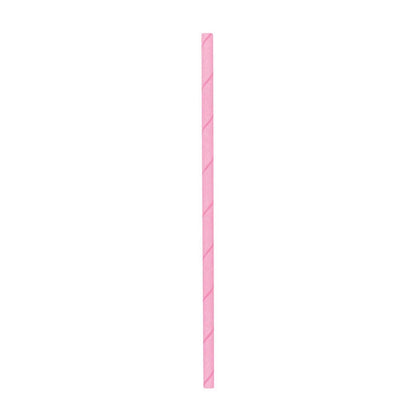 Bev Tek Pink Paper Straw - Biodegradable, 6mm - 7 3/4" - 100 count box