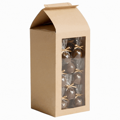 Sweet Vision Kraft Paper Tote Box - Tapered - 3 1/2" x 3 1/2" x 8 1/2" - 100 count box