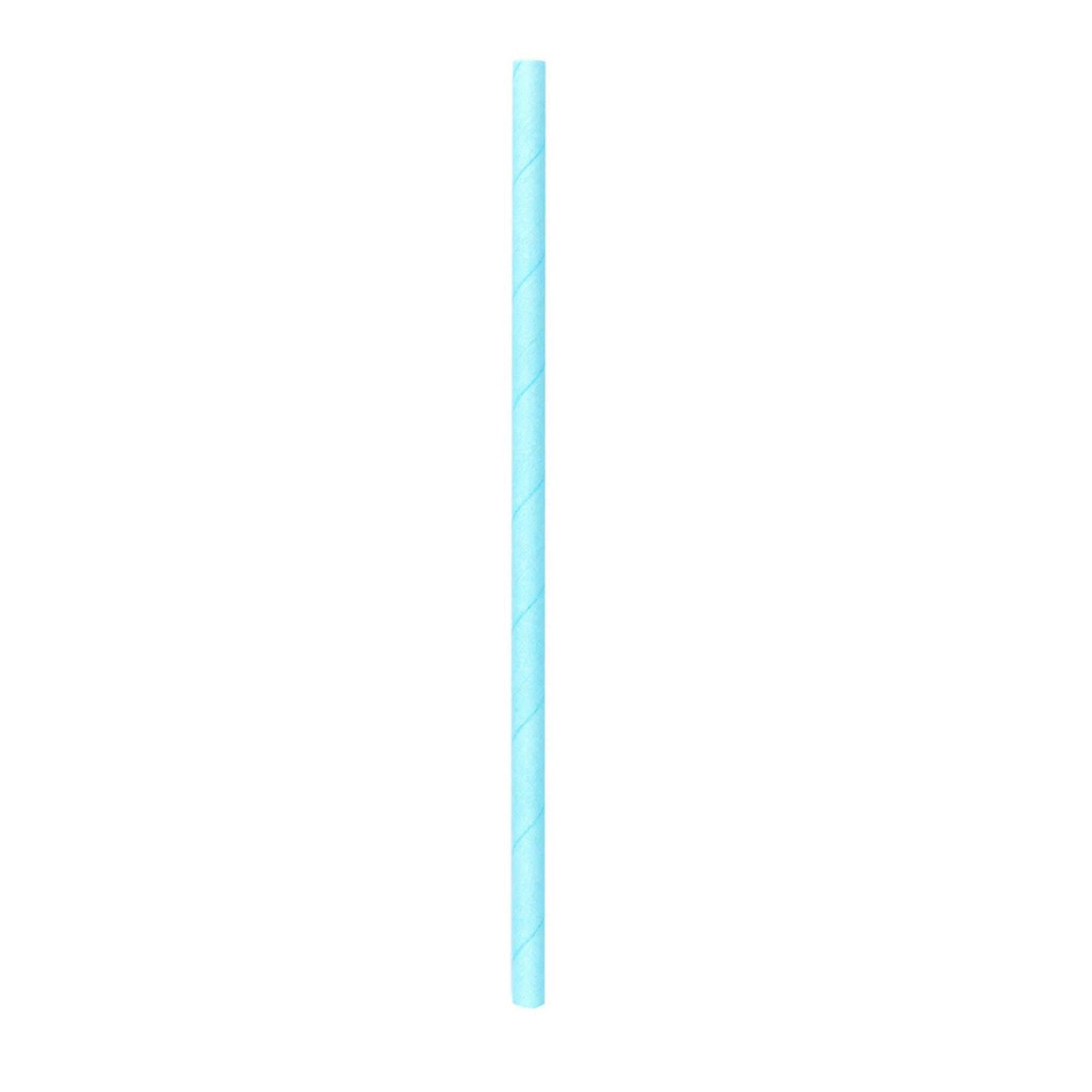 Bev Tek Teal Paper Straw - Biodegradable, 6mm - 7 3/4" - 100 count box