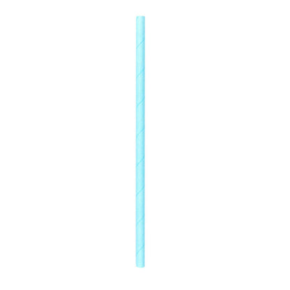 Bev Tek Teal Paper Straw - Biodegradable, 6mm - 7 3/4" - 25 count box