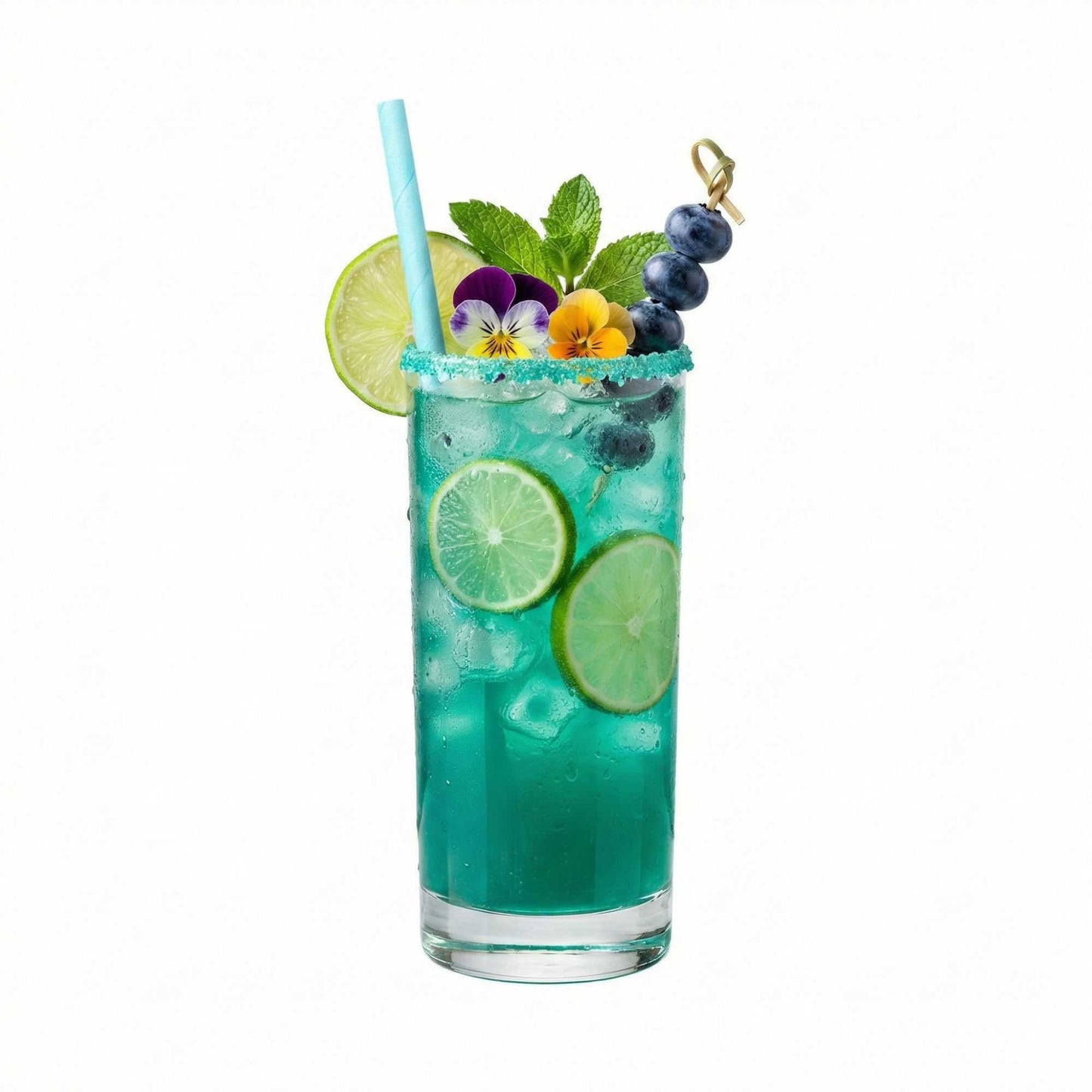 Bev Tek Teal Paper Straw - Biodegradable, 6mm - 7 3/4" - 25 count box