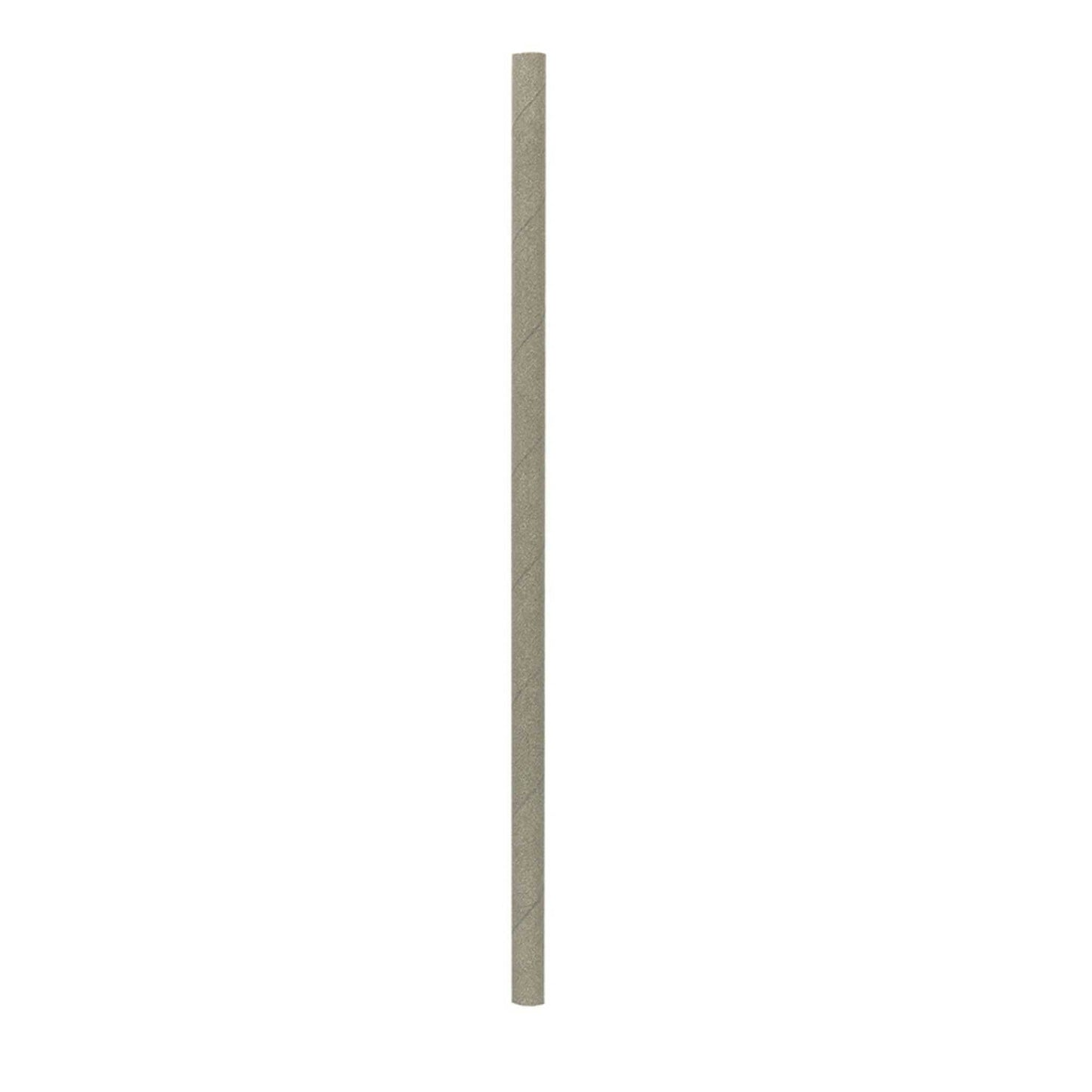 Bev Tek Silver Paper Straw - Biodegradable, 6mm - 7 3/4" - 100 count box
