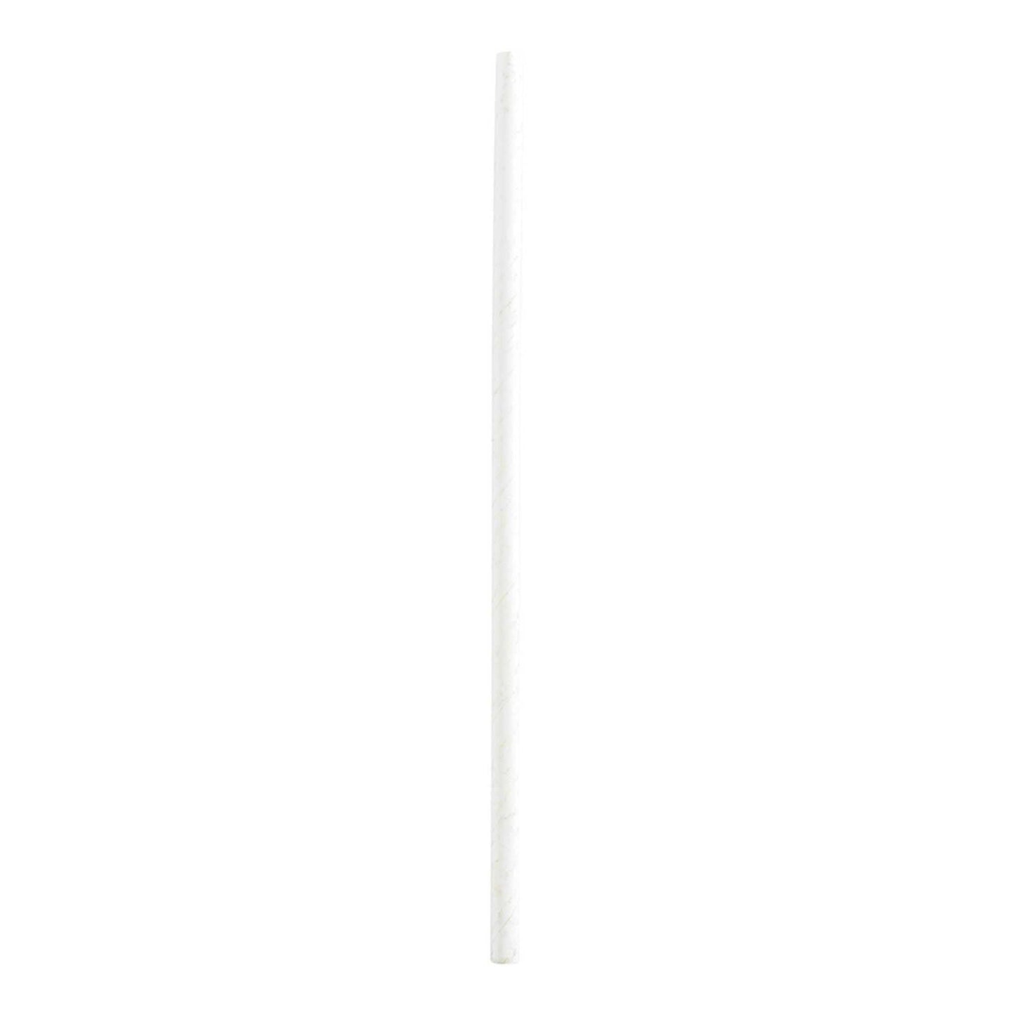 Bev Tek White Paper Straw - Biodegradable, 6mm - 7 3/4" - 25 count box