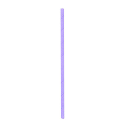 Bev Tek Lilac Paper Straw - Biodegradable, 6mm - 7 3/4" - 100 count box
