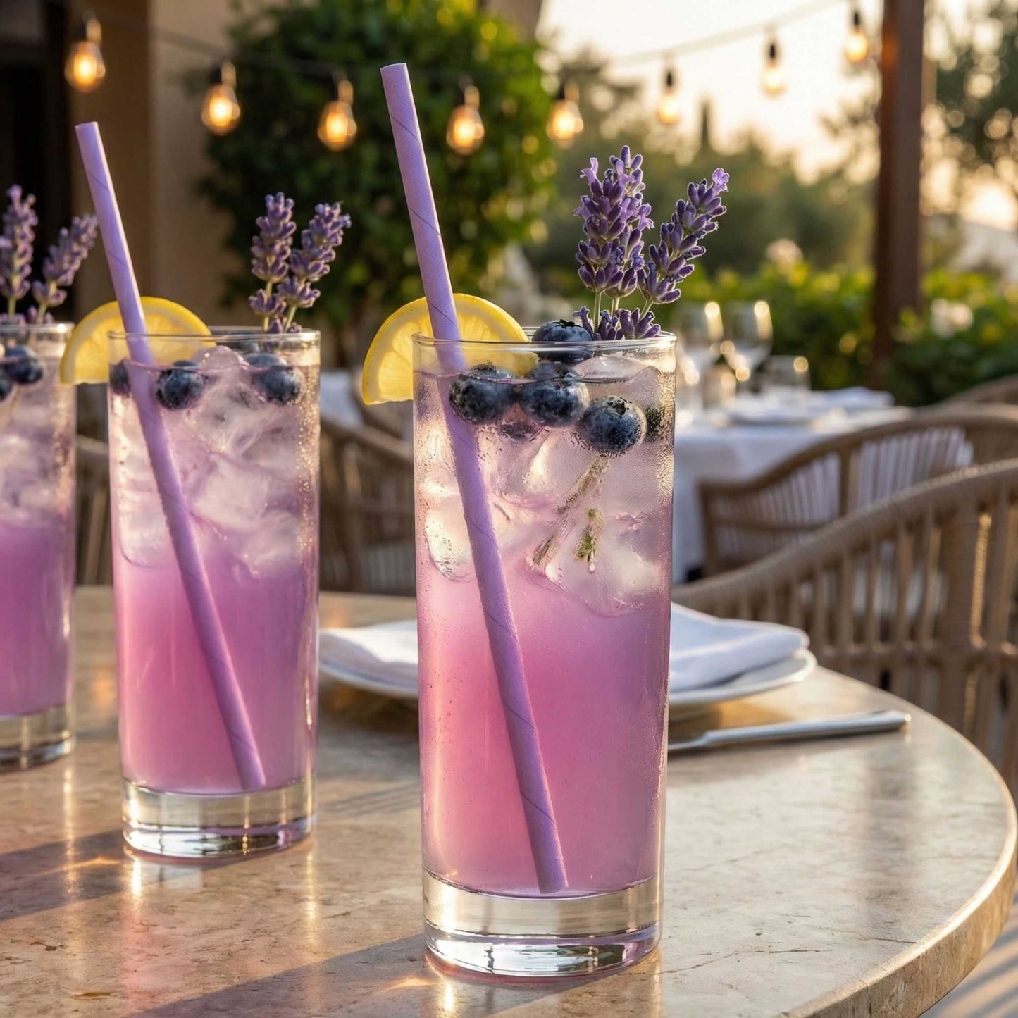 Bev Tek Lilac Paper Straw - Biodegradable, 6mm - 7 3/4" - 25 count box